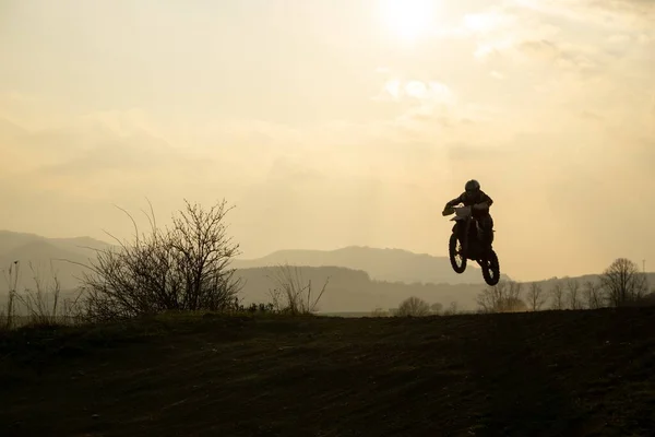 Zilina Eslováquia Abril 2017 Treino Motocross Ride Motociclista Andando Pista — Fotografia de Stock