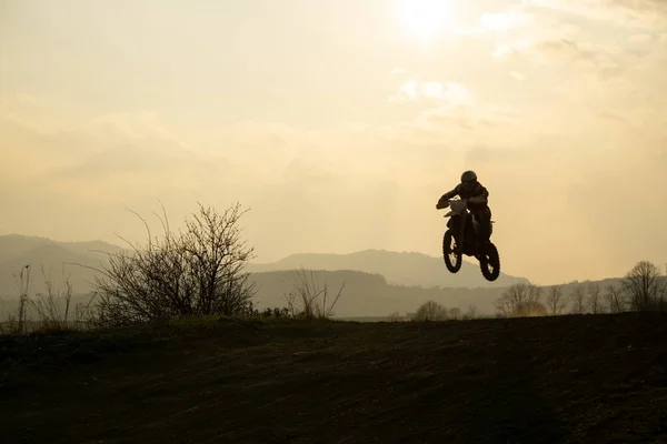 Zilina Eslováquia Abril 2017 Treino Motocross Ride Motociclista Andando Pista — Fotografia de Stock