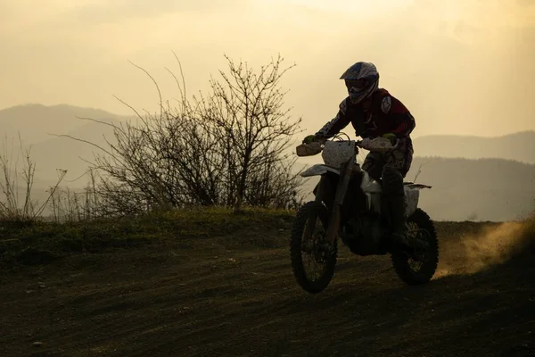 Zilina Eslováquia Abril 2017 Treino Motocross Ride Motociclista Andando Pista — Fotografia de Stock