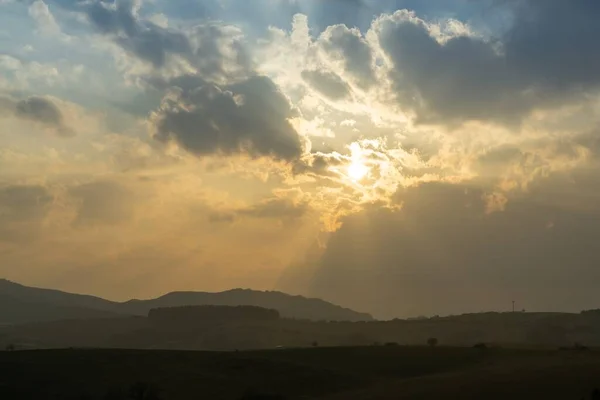 Schöne Landschaft Bei Sonnenaufgang Oder Sonnenuntergang Slowakei — Stockfoto