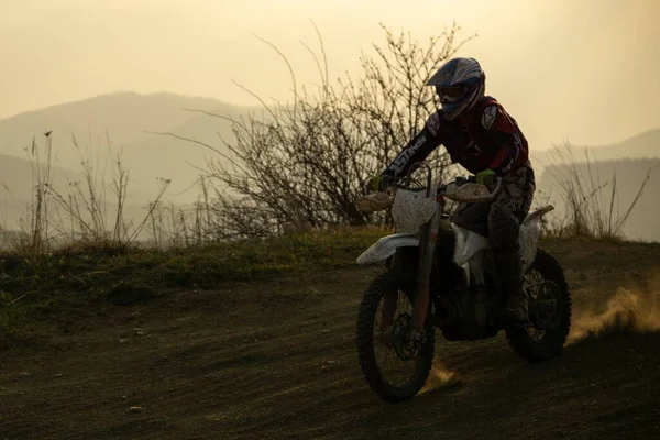 Zilina Slovakia Abril 2017 Entrenamiento Motocross Motociclista Montando Pista Motocross —  Fotos de Stock