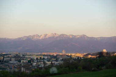 Evening sunset over cityscape 