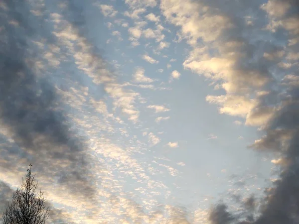 Blauwe Lucht Met Wolken Dag Time Shot — Stockfoto