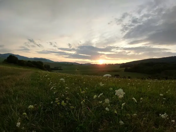 Sunset Sunrise Colorful Clouds Slovakia — Stock fotografie