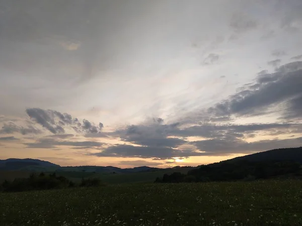 Sunset Sunrise Colorful Clouds Slovakia — Stock fotografie