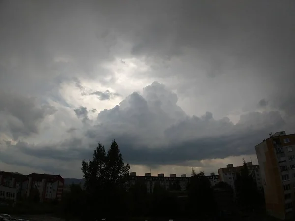 Восход Солнца Закат Над Зданиями Городе Словакия — стоковое фото