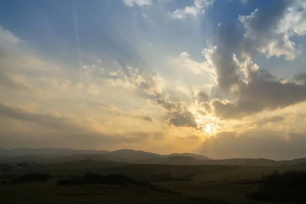 Coucher Lever Soleil Avec Des Nuages Colorés Slovaquie — Photo