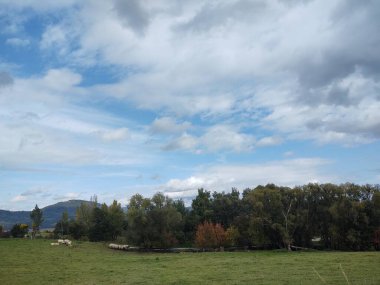 Mavi gökyüzü olan dağ manzarası