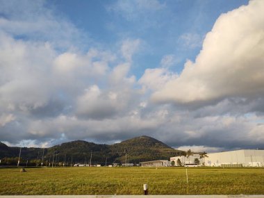 Ağaçları ve dağları olan bir çayır. Slovakya