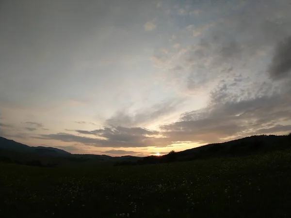 Sunset Sunrise Colorful Clouds Slovakia — Stock fotografie