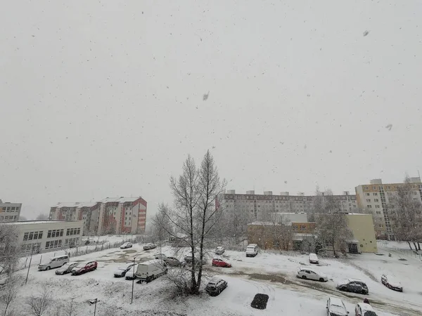 Tiro Tempo Dia Cidade Zilina Inverno Eslováquia — Fotografia de Stock