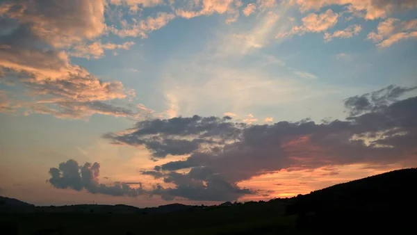 Krásná Krajina Při Východu Nebo Západu Slunce Slovensko — Stock fotografie