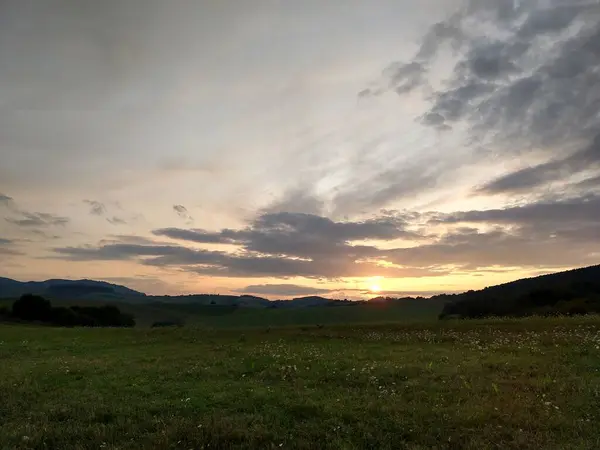 Sunset Sunrise Colorful Clouds Slovakia — Stock fotografie