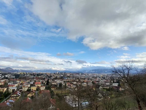 Vista Aérea Cidade Europeia — Fotografia de Stock