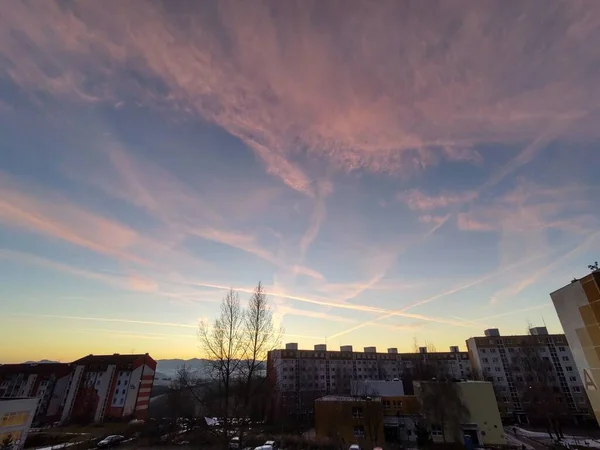 Sunrise Sunset Buildings City Slovakia — Stock Photo, Image