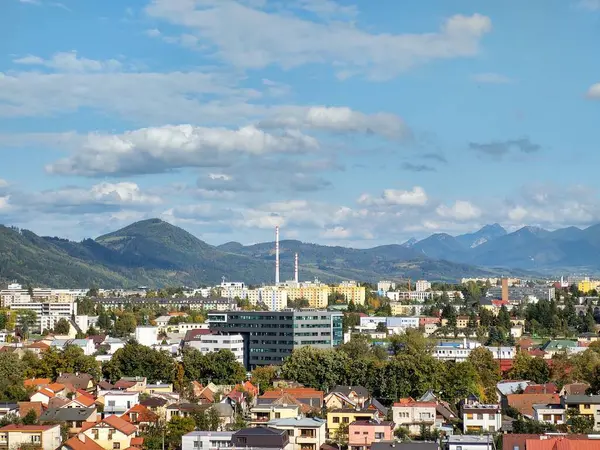 Zilina Şehrindeki Binaların Üzerinde Gün Doğumu Gün Batımı Slovakya — Stok fotoğraf