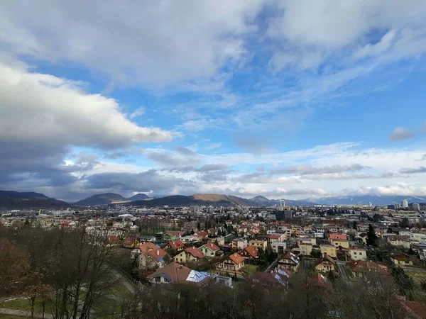 Letecký Pohled Evropské Město — Stock fotografie