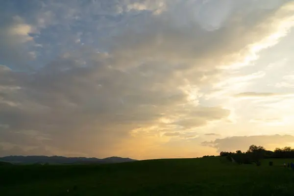 Pôr Sol Nascer Sol Com Nuvens Coloridas Eslováquia — Fotografia de Stock