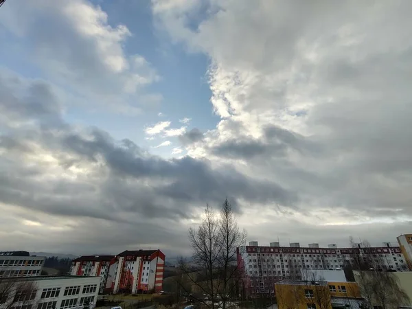 Восход Солнца Закат Над Зданиями Городе Словакия — стоковое фото