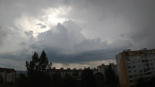 Восход Солнца Закат Над Зданиями Городе Словакия — стоковое фото