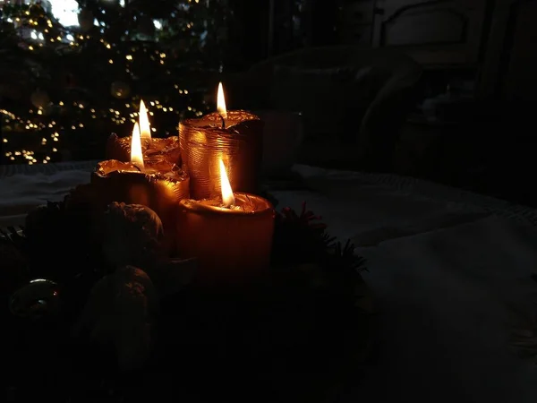 Las Decoraciones Navideñas Cierran Tiro —  Fotos de Stock