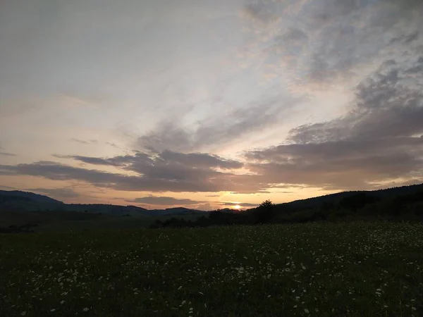 Zonsondergang Zonsopkomst Met Kleurrijke Wolken Slowakije — Stockfoto