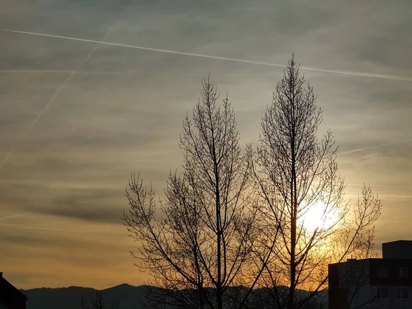 Salida Puesta Del Sol Sobre Los Edificios Ciudad Países Bajos —  Fotos de Stock