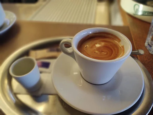 Taza Café Sobre Fondo Mesa — Foto de Stock