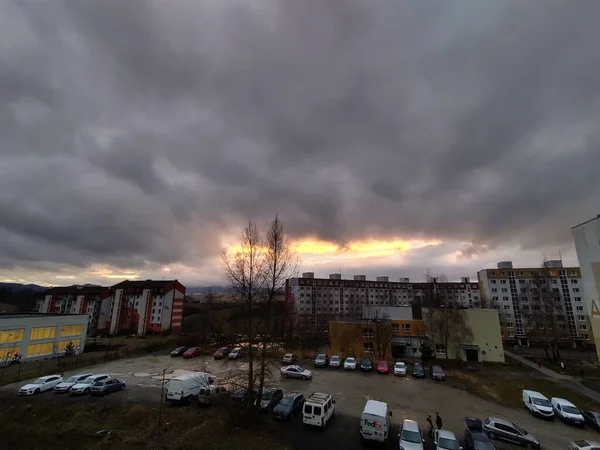 Paesaggio Urbano Giorno Colpo Tempo — Foto Stock