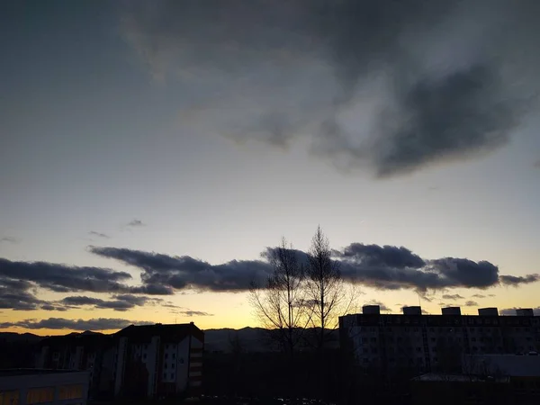Sonnenaufgang Über Den Gebäuden Der Stadt Zilina Slowakei — Stockfoto