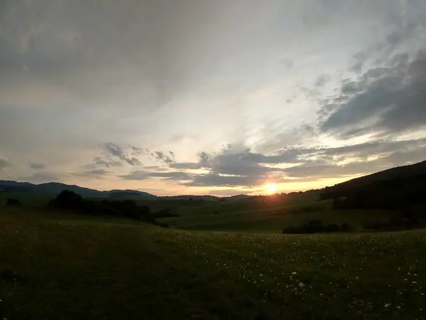 Puesta Sol Salida Del Sol Con Nubes Colores Países Bajos — Foto de Stock