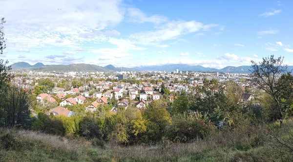 Zonsopkomst Zonsondergang Boven Gebouwen Zilina Stad Slowakije — Stockfoto