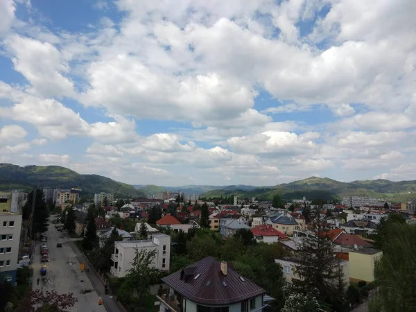 Východ Slunce Nebo Západ Slunce Nad Budovami Městě Slovensko — Stock fotografie