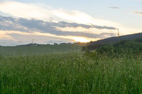 Tramonto Alba Con Nuvole Colorate Slovacchia — Foto Stock