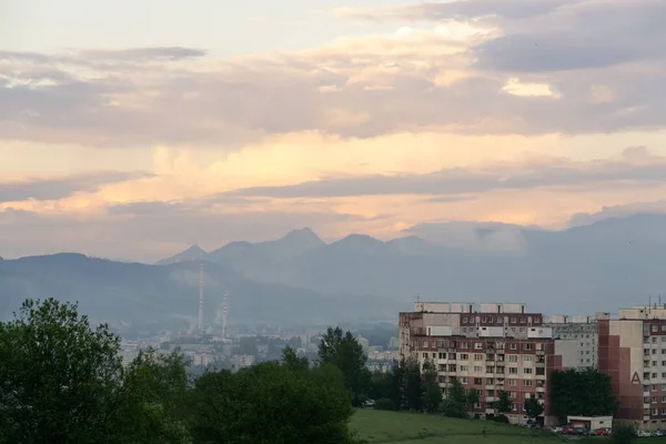 Sunrise Sunset Buildings Slovakia — Stock Photo, Image