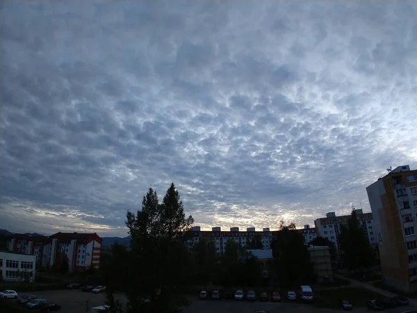 Zonsopkomst Zonsondergang Heuvels Stad Slowakije — Stockfoto