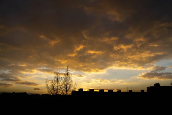 Nascer Sol Pôr Sol Sobre Paisagem Eslováquia — Fotografia de Stock