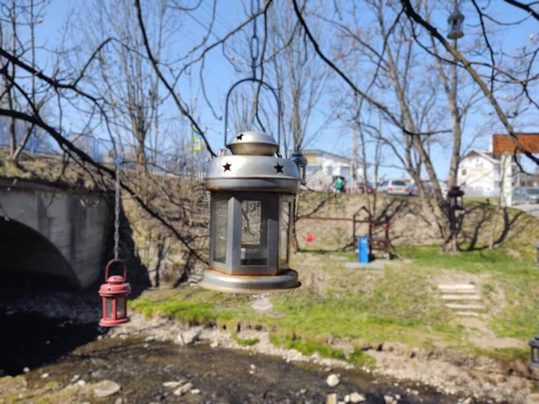 Lanternă Parc Aproape Împușcat — Fotografie, imagine de stoc