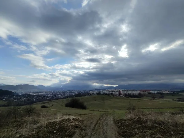 Paysage Estival Avec Montagne Forêt — Photo