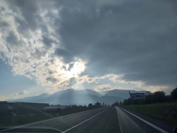 Strada Rurale Campagna Giorno Girato — Foto Stock