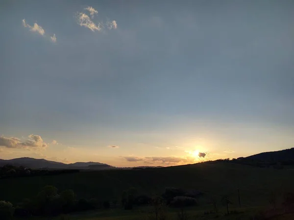 Zonsondergang Bergen — Stockfoto