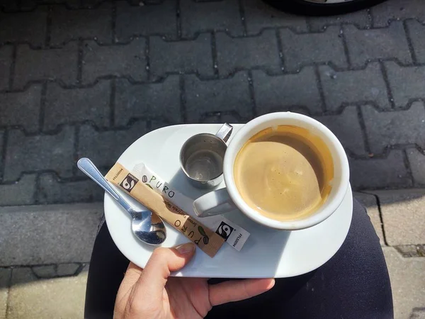 Mano Sosteniendo Una Taza Café — Foto de Stock