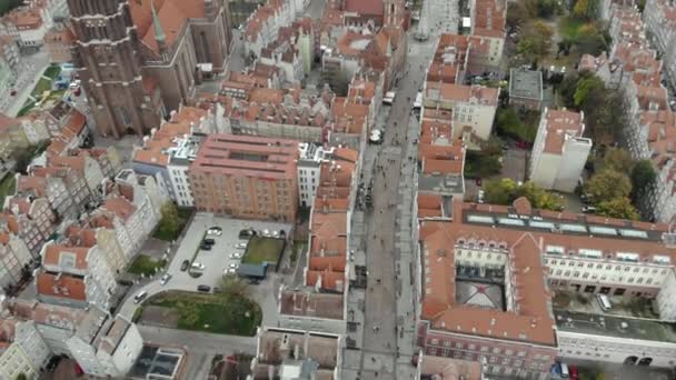 Gdansk, Lengyelország. Légi 4k videó óvárosról, — Stock videók