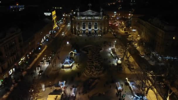 Decoraciones navideñas. Cuerdas de luces paraguas — Vídeo de stock