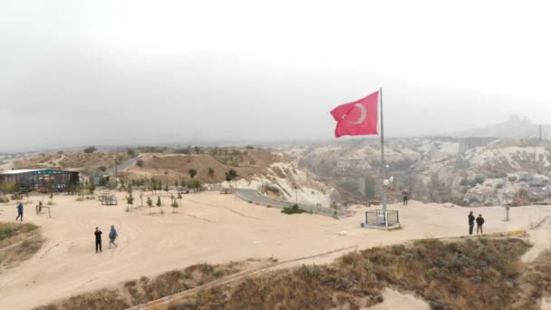 Filmati di droni sulle colline vulcaniche della Cappadocia — Video Stock