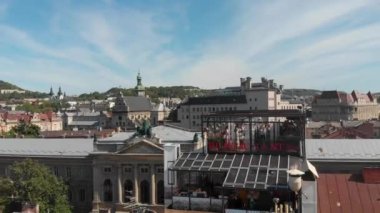 Wedding ceremony at the roof in the city