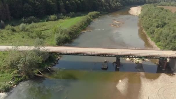 Viaje naturaleza drone disparo en la hermosa Ucrania — Vídeo de stock