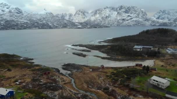 Norská příroda. Létání nad norským fjordem — Stock video