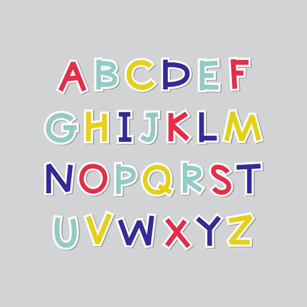 Cartoon English alphabet. — Stock Vector