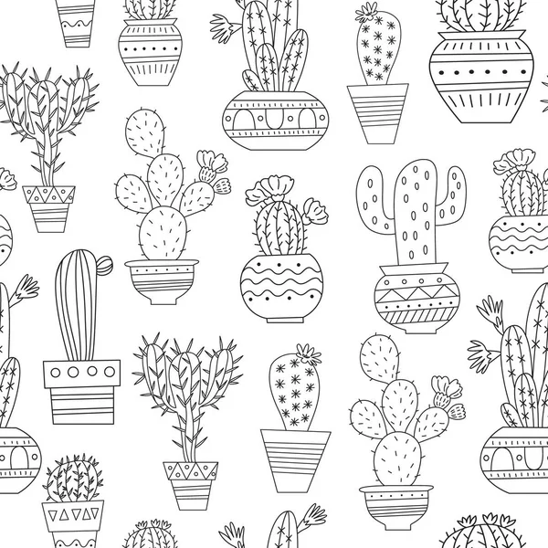 Ręcznie rysowane kaktusy — Wektor stockowy